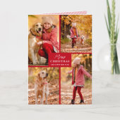 複数のフォトメリークリスマス折り返し赤 シーズンカード (正面)