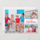 複数のフォトレッドメリークリスマス シーズンカード (正面)