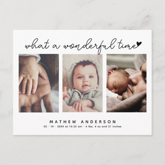 複数のモダン写真ありがとう赤ちゃんシャワー ポストカード (正面)