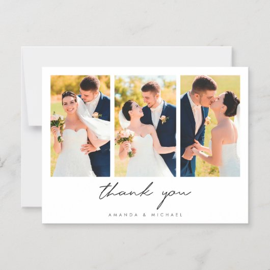 複数のモダン写真結婚の感謝の磁石 マグネット招待状 (正面)