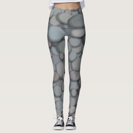 複数のライトカラーの川の岩 レギンス (正面)