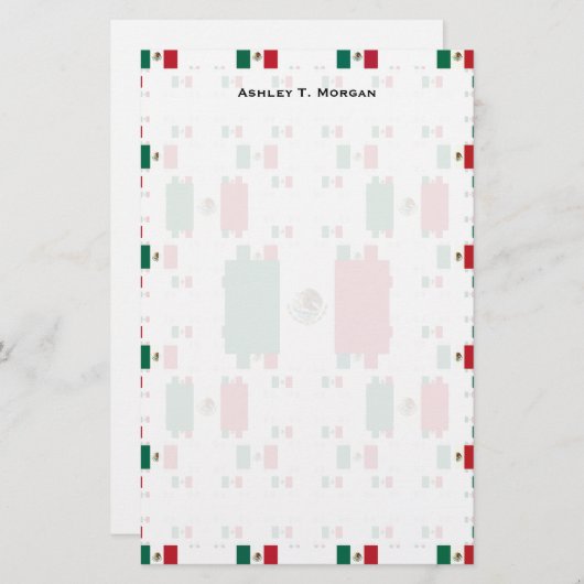 複数のレイヤでのメキカラフルシコ国旗2 便箋 (正面/裏面)