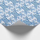 複数のレイヤにカラフルあるギリシャ国旗 ラッピングペーパー (角)