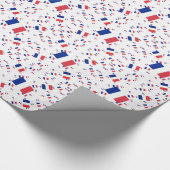 複数のレイヤに表示されるフランスの3色フラグ ラッピングペーパー (角)