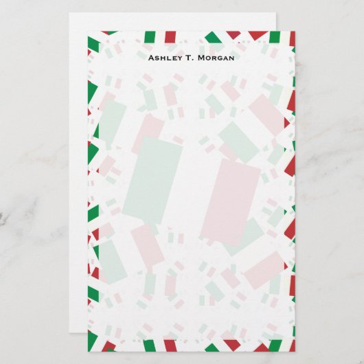 複数のレイヤーのイタリカラフルア国旗 便箋 (正面/裏面)