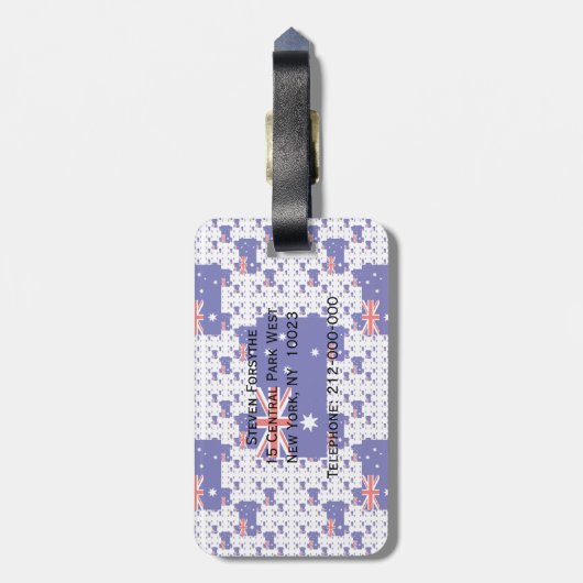 複数のレイヤーのオーストラリアカラフル国旗 ラゲッジタグ (裏面縦)