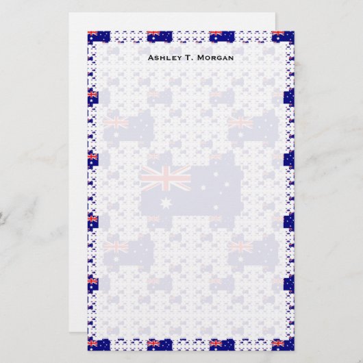 複数のレイヤーのオーストラリアカラフル国旗 便箋 (正面/裏面)