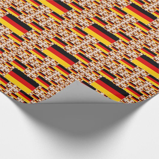 複数のレイヤーのドイツカラフル国旗 ラッピングペーパー (角)