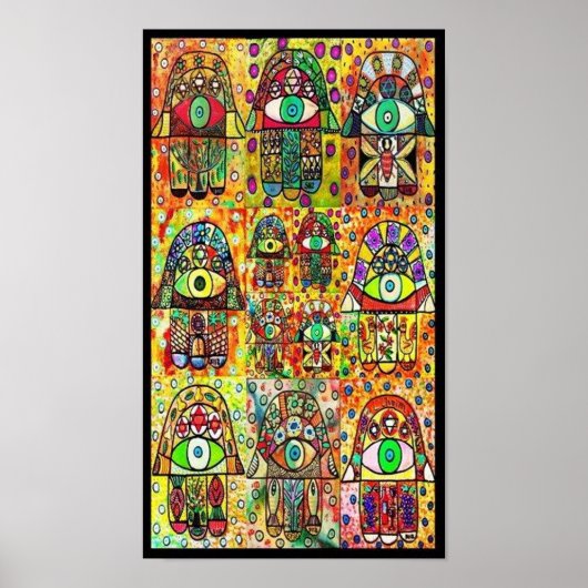 複数のヴィンテージタペストリーHamsasポスター ポスター (正面)