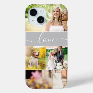 複数の写真が愛のスクリプトの新婚の花嫁のカスタム iPhone 15ケース