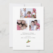 複数の写真とモノグラムクリスマスカード シーズンカード (裏面)