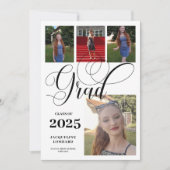 複数の写真の卒業発表 招待状 (正面)