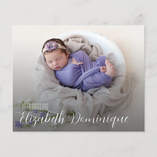 複数の写真の誕生のお知らせを予算に設定 (正面)