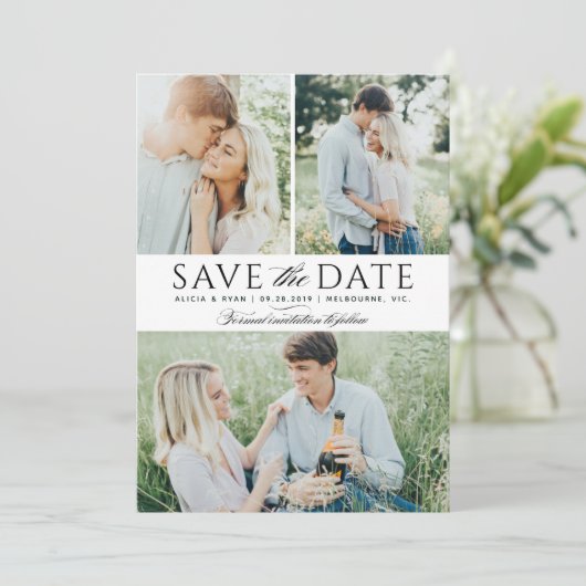 複数の写真を黒くして日付を保存 セーブザデート (スタンド正面)