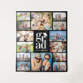 複数の写真コラージュの思い出を卒業 タペストリー (正面)