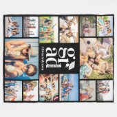 複数の写真コラージュの思い出を卒業 フリースブランケット (正面(横))