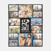 複数の写真コラージュの思い出を卒業 フリースブランケット (正面)