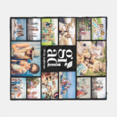 複数の写真コラージュの思い出を卒業 フリースブランケット (正面(横))