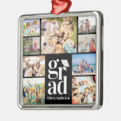 複数の写真コラージュの思い出を卒業 メタルオーナメント (左)