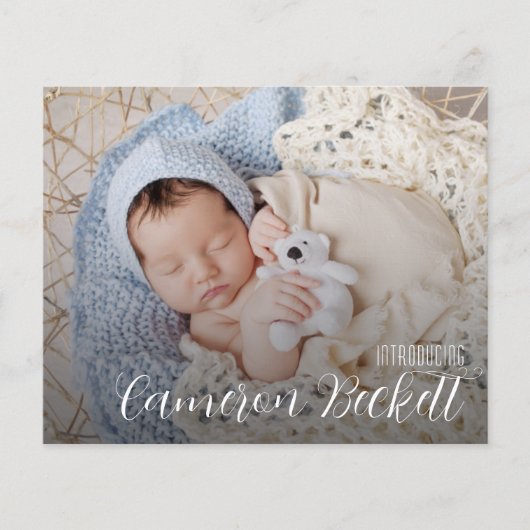 複数の写真コラージュの誕生のお知らせ (正面)