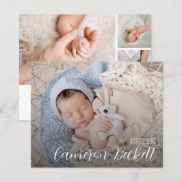 複数の写真コラージュの誕生のお知らせ