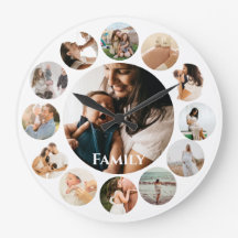 複数の写真コラージュシンプルファミリーラウンドフレーム