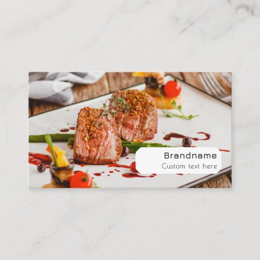 複数の写真シェフのケータリング食品プロフェッショナル 名刺 (正面)