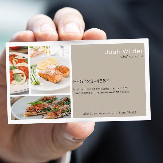 複数の写真シェフのケータリング食品プロフェッショナル 名刺