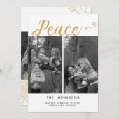 複数の写真ピース金ゴールドタイポグラフィ シーズンカード (正面/裏面)