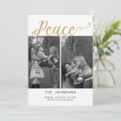 複数の写真ピース金ゴールドタイポグラフィ シーズンカード (スタンド正面)