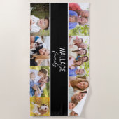 複数の写真ファミリカスタムの記念品 ビーチタオル (正面)