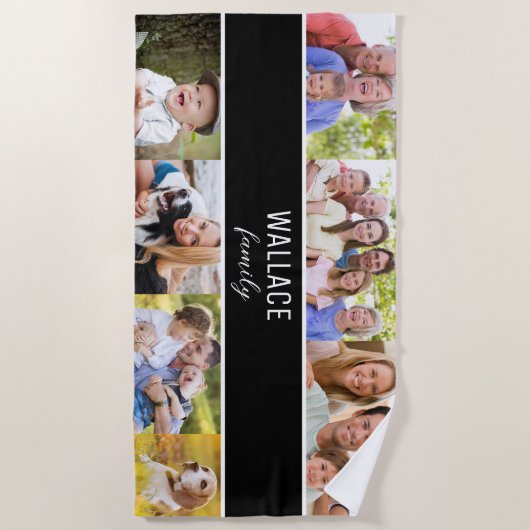 複数の写真ファミリカスタムの記念品 ビーチタオル (正面)