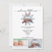 複数の写真男の赤ちゃんまたは女の子の誕生のお知らせ シーズンカード (正面)