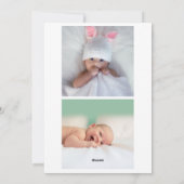 複数の写真男の赤ちゃんまたは女の子の誕生のお知らせ シーズンカード (裏面)