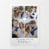 複数の写真結婚の3倍サンキューカード 三つ折り案内状 (カバー)