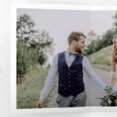 複数の写真結婚の3倍サンキューカード 三つ折り案内状 (内部最初)