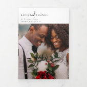 複数の写真結婚の3倍サンキューカード 三つ折り案内状 (カバー)