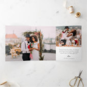 複数の写真結婚の3倍サンキューカード 三つ折り案内状 (内部)