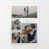 複数の写真結婚の3倍サンキューカード 三つ折り案内状 (カバー)