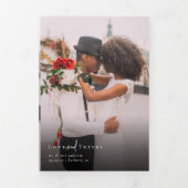 複数の写真結婚の3倍サンキューカード 三つ折り案内状 (カバー)