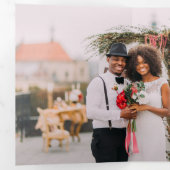 複数の写真結婚の3倍サンキューカード 三つ折り案内状 (内部最初)