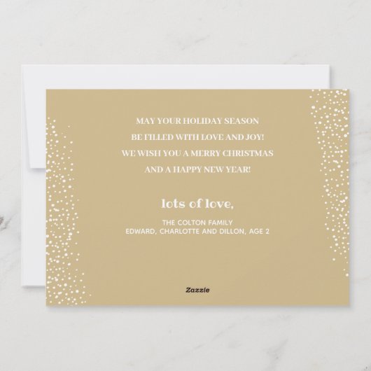 複数の写真金ゴールドメリークリスマス シーズンカード (裏面)