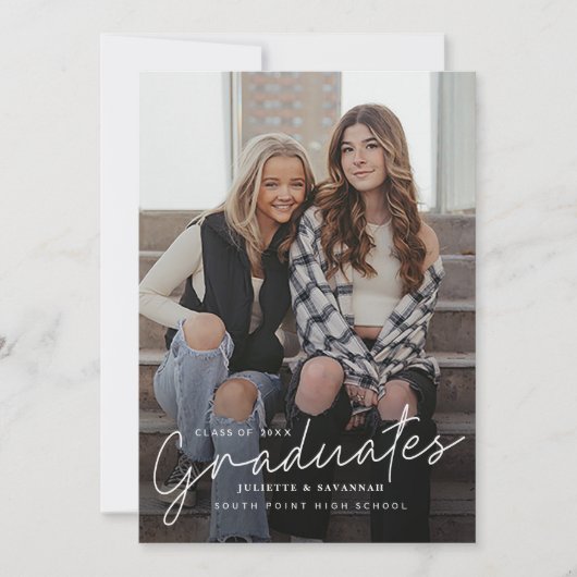 複数の卒業生のスクリプトを作成 招待状 (正面)