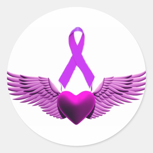 (複数の厳選された製品、愛の紫の翼_) ラウンドシール (正面)