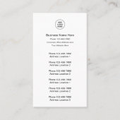 複数の場所でのビジネスとアポイントメントカード 名刺 (正面)