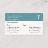 複数の場所の医師アポイントメントカード 名刺 (正面)
