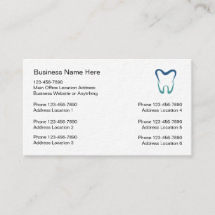 複数の場所の歯科医の名刺テンプレート 名刺