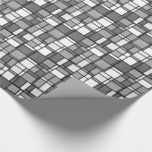 複数の灰色の白いモンドリアンパタインスパイアーン ラッピングペーパー (角)