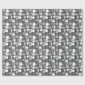 複数の灰色の白いモンドリアンパタインスパイアーン ラッピングペーパー (フラット)