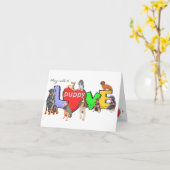 複数の犬が子犬の愛のカードを生成 カード (黄色い花)